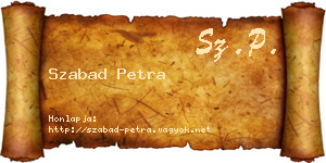 Szabad Petra névjegykártya
